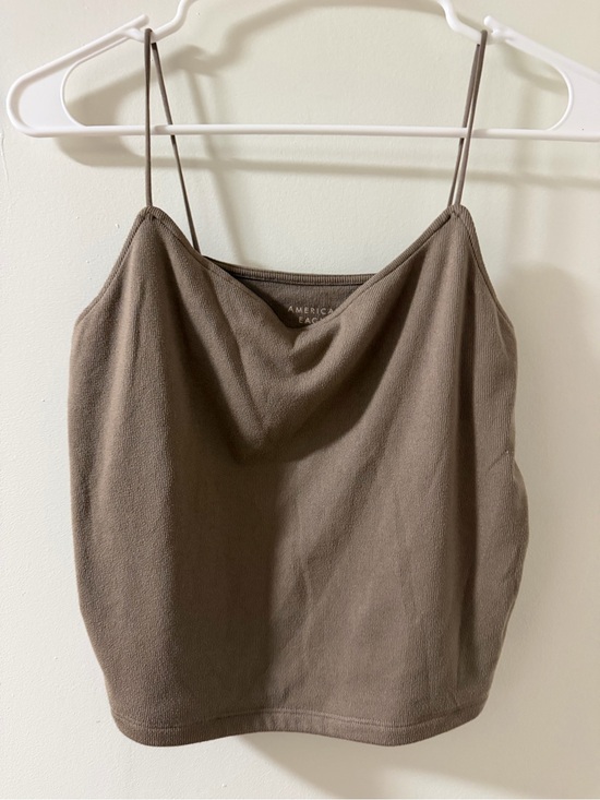 American Eagle Outfitters Tops - American Eagle Outfitters Taupe Cowl Neck Spaghetti Strap Camisole